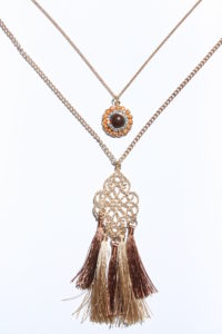 Layered Fashion Necklace with Tassels