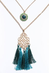 Layered Fashion Necklace with Tassels