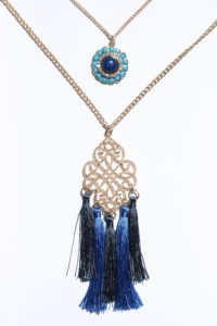 Layered Fashion Necklace with Tassels