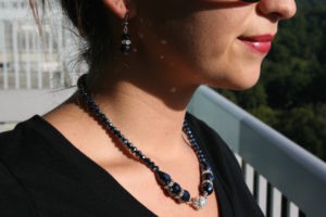 Crystal Necklace Set with Magnetic Closure
