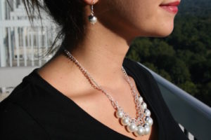 Metal Casting Chain with Pearls