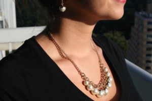 Metal Casting Chain with Pearls