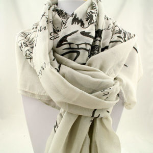 Printed Open Ended Fashion Scarves - Paris