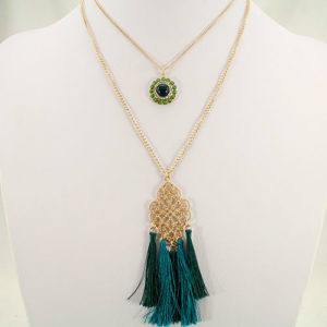 Layered Fashion Necklace with Tassels