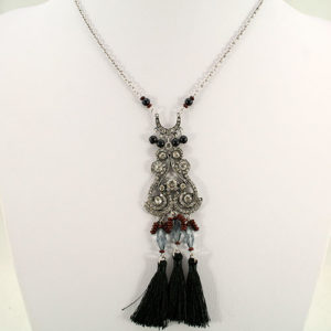 Fashion Necklace with Rhinestones and Tassels