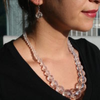 Clear Beaded Necklace Set