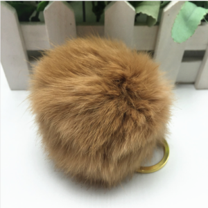 Rabbit Fur Pom Pom Key Chain