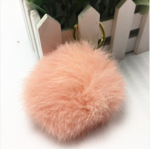 Rabbit Fur Pom Pom Key Chain