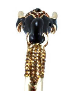 Crystal Elephant Clasp Bracelet - Gold-Brown