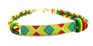 Leather Braid Tribal Bar - Festive