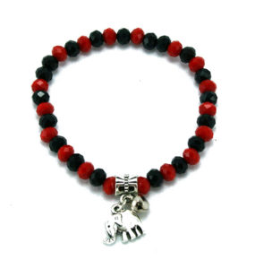 Red and Black Crystal Charm - Elephant