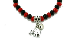Red and Black Crystal Charm - Elephant