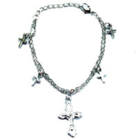 Silver Chain Cross Bracelet/Anklet