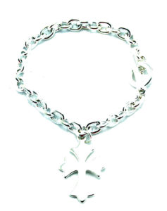 Silver Chain Cross Bracelet/Anklet - Single Cross