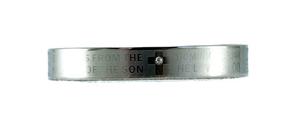 Stainless Steel Religious Silver Cuff Bracelet - Colossians 1:13