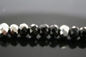 Crystal Elastic Necklace - Black/Silver