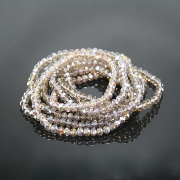 Crystal Elastic Necklace - Iridescent Smokey Gray