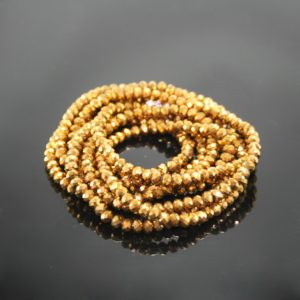 Crystal Elastic Necklace - Gold