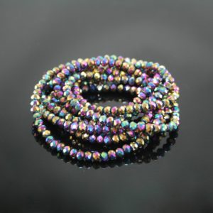 Crystal Elastic Necklace - Metallic Multi
