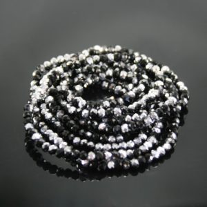 Crystal Elastic Necklace - Black/Silver