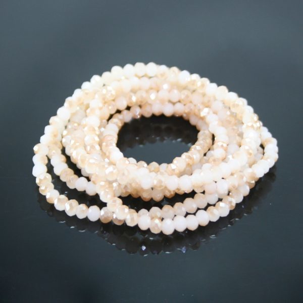 Crystal Elastic Necklace - Milky Cream