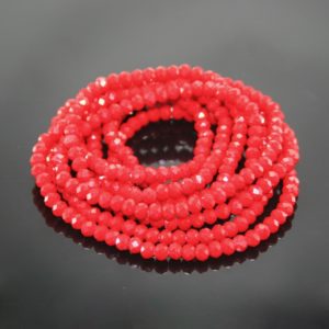 Crystal Elastic Necklace - Solid Red