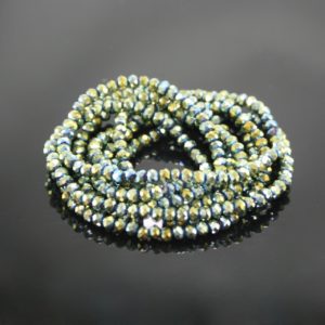 Crystal Elastic Necklace - Metallic Teal