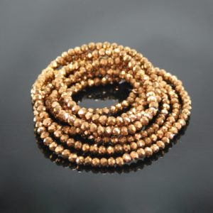 Crystal Elastic Necklace - Bronze