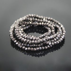 Crystal Elastic Necklace - Gunmetal