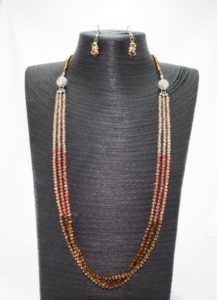 Crystal Magnetic Necklace - Champagne/Topaz/Bronze
