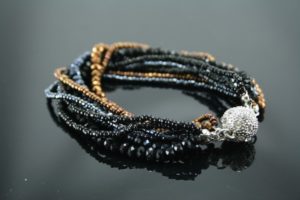 Crystal Magnetic Bracelet - Black/Hematite/Bronze