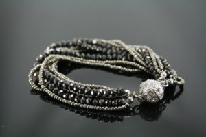 Crystal Magnetic Bracelet - Gunmetal