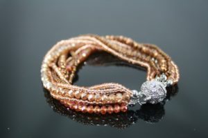 Crystal Magnetic Bracelet - Champagne/Topaz/Bronze