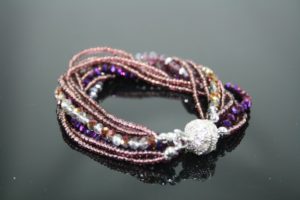 Crystal Magnetic Bracelet - Metallic Purple