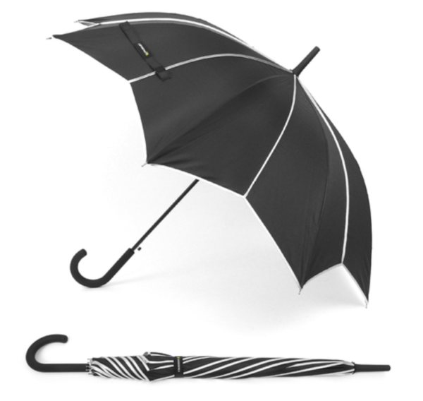 Black & Silver Umbrella with Pointed Canopy